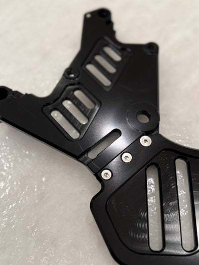 Metal E-Moto Dual Caliper Mount with rotor guard — view 4